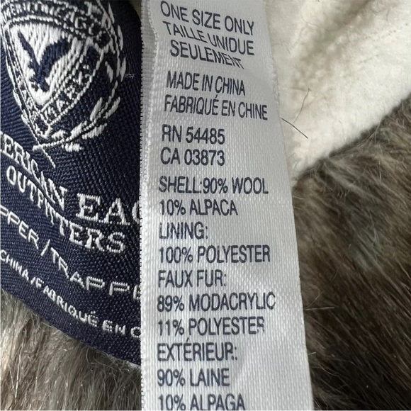 American Eagle Trapper Hat Pink Blue Wool Alpaca Knit Faux Fur Lined Tassels - Picture 10 of 12